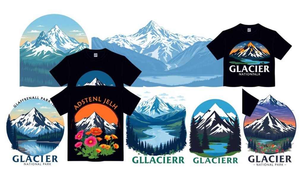 Glacier National Park t-shirt designs