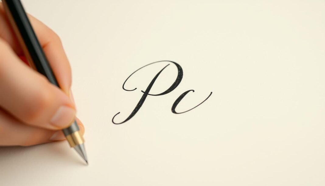 p in cursive